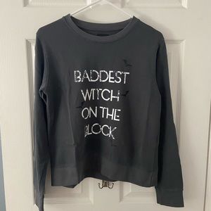 Kittenish Baddest Witch on the Block sweatshirt.